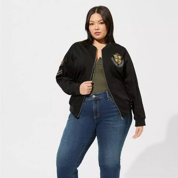 TORRID Stretch Twill Bomber Jacket - Picture 1 of 6